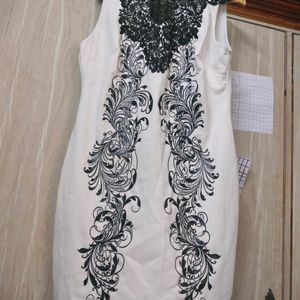 Beautiful Korean Dress With Lace Neck And Back