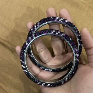 Purple Stone Bangles