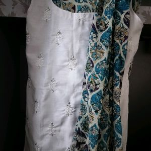 Cotton Patiyala Suit With Dupatta