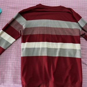 PURPLE HAZE Men Striped,colorblock Round Neck Red