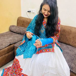 Blue And White Lehnga Choli