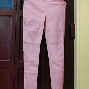 Pink Coloured Jeggings For Girls