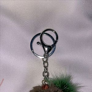 IMPORTED Monichichi Fur Ball Keychain