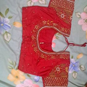 Beautiful Red Maggam Work Blouse