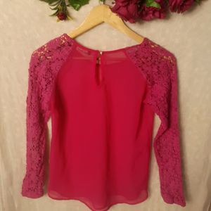 Top With Crochet Sleeves