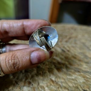 Statement Silver Ring With Tibetan Turquoise