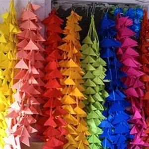 4 Triangle Cloth Garland For Diwali Decorations