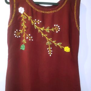 Sleeveless straight kurta | Used once