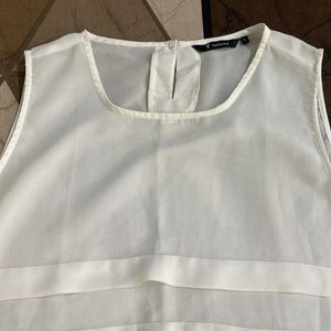 Cut Sleeves White Top