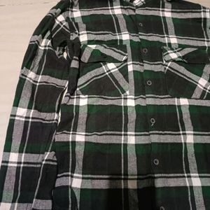 GREEN CHECKED RELAX FIT COTTON SHIRT