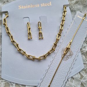 Stainless Steel Necklace & Bracelet Combo