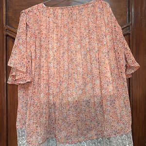 Peach Floral Top