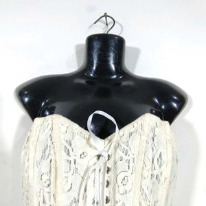 Off White Lace Corset Top (Women's)