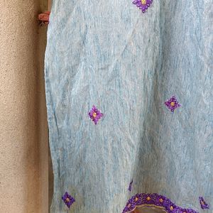 Beautiful Kurta Churidar And Dupatta Set💙💜💙💜