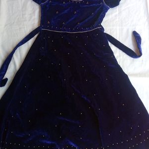 Navy Blue Velvet Dress