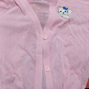 Pink Balenciaga Cute Hello Kitty Half Sleeve