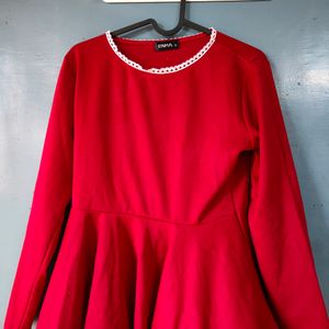 Red Peplum Top