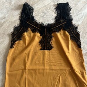 Mustard Lace Top