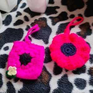 Crochet Earphone Mini Bag(Combo Of 2)