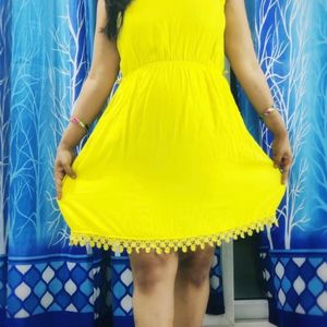 cotton yellow dress