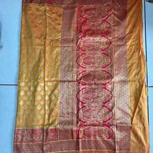 Mustard Yellow Art Silk Saree