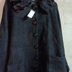 Women's Over Coat Black Premium