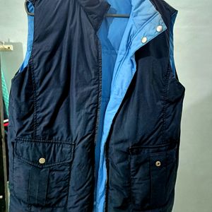 Reversible Jacket Navy Blue And Sky