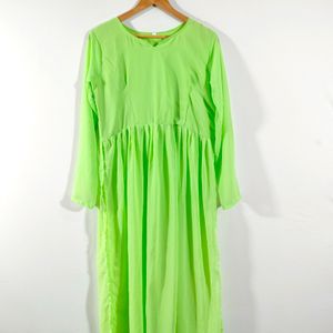 Fluorescent Green Casual Kurta (Women's)