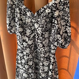 Summer Floral Black Dress