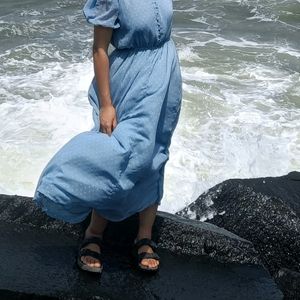 Sky Blue Dress Full Length For Summer Wear