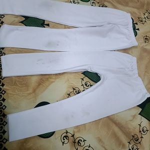 Combo Of White Plain Leggings For 4-6 Years Girl