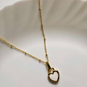 New Double Side Black White Heart korean Necklace