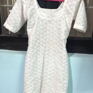 Chikankari Kurta Set With Duppatta and  Patiyala