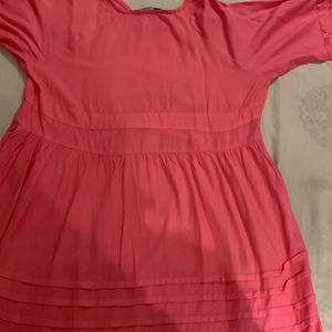 Pink Dress With Three Fourth Sleeves