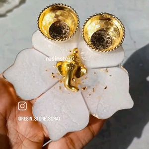 Resin Mini Flower Pooja Thali For Gifting Purpose