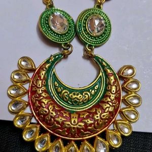 Traditional Multicolor Necklace With Earrings