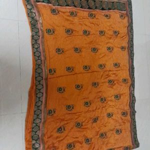 Butter Silk Crepe Saree With Blouse Stitched