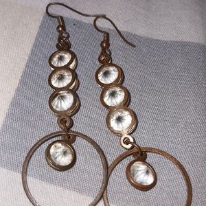 2 Earrings Copper And Silver Color Earring