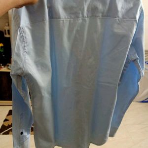 Mens Light Blue Plain Shirt Size 40