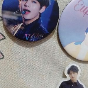 Unofficial BTS V, Jungkook And Suga Badges