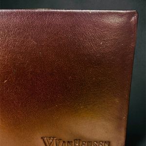 Van Heusen Genuine Leather Wallet Men's Wooden Box