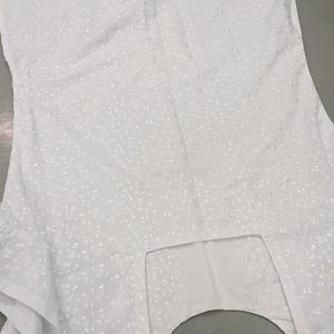 Pure White Chicken Material Dress