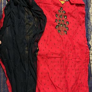 Kurtha Set With Embroidery Dupatta