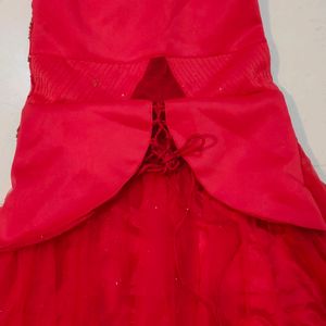 Red Extra Long Full Flair Gown FIXED PRICE