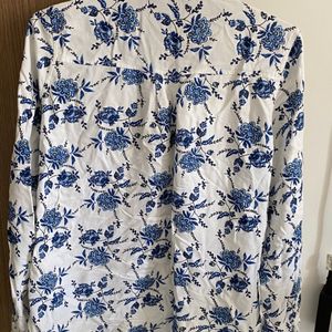 White Floral Women Shirt