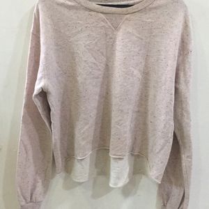 Light Pink Textured Long Sleeves Top