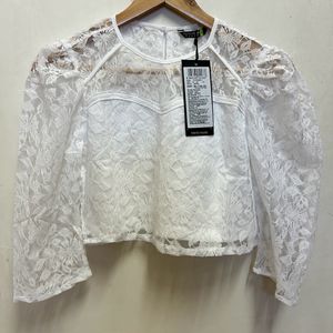 White Puff Sleeve Chic Top For Women