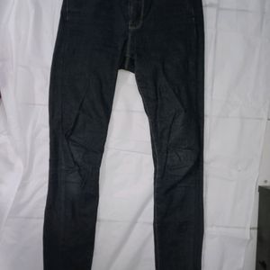 JEANS In Dark Bluish Colour- High Waist Skinny Jeans, Length-around 36, Bottom- 10 and the half.