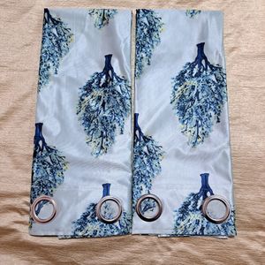 Cortina Turquoise Printed Curtains