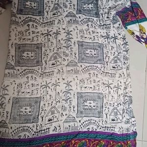 Kurta With Warli Art+ Indian Art Rayon